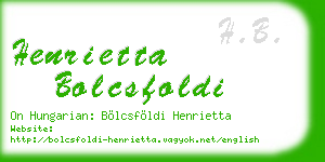 henrietta bolcsfoldi business card